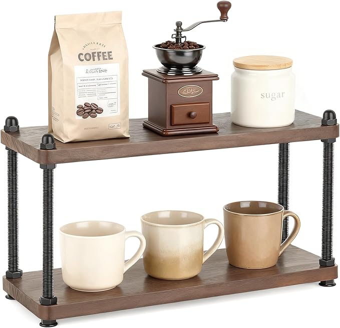 Mkono Coffee Station Organizer Wooden Mug Holder by Mkono