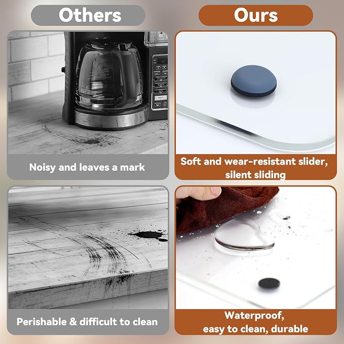 Appliance Slider for Coffee Maker, Acrylic Sliding Tray for Kitchen Countertop - Image 6