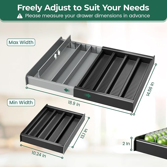 EsLuker.ly K Cup Coffee Pod Holder Organizer, Plastic Coffee Tea Drawer Insert - Image 3