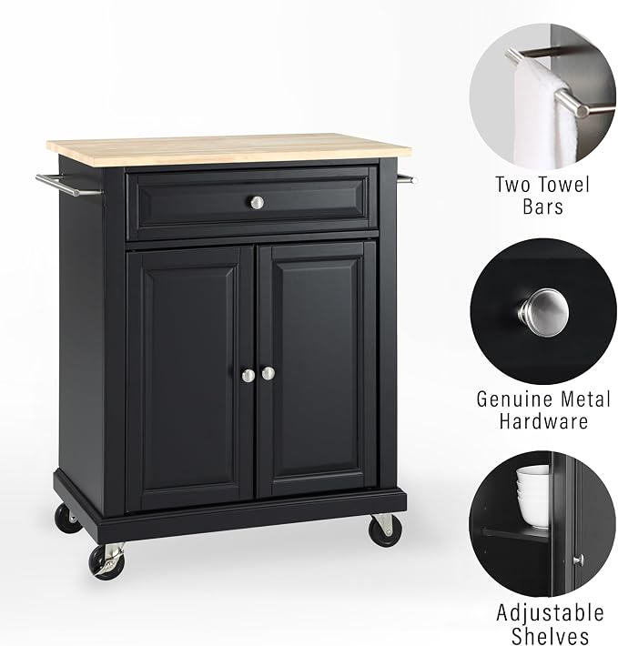 Crosley Furniture Compact Wood Top Small Rolling Cart - Image 2