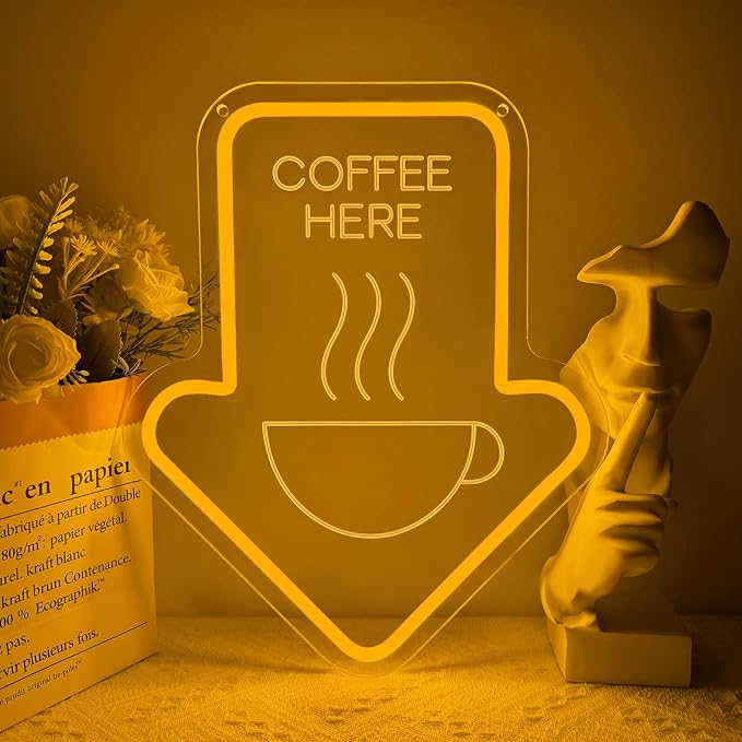 Coffee Neon Sign, Coffee Here Led Neon Light Signs - Image 7