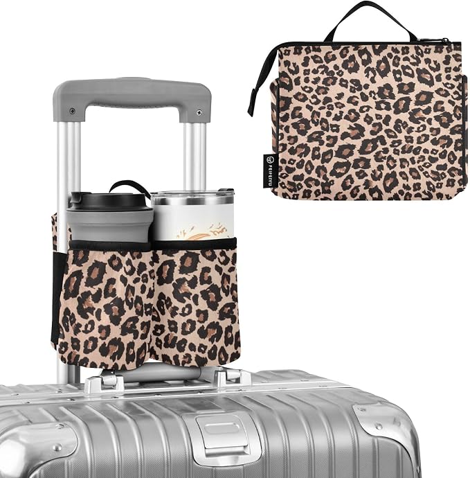Leopard Print Portable Suitcase Drink Holder - Image 2