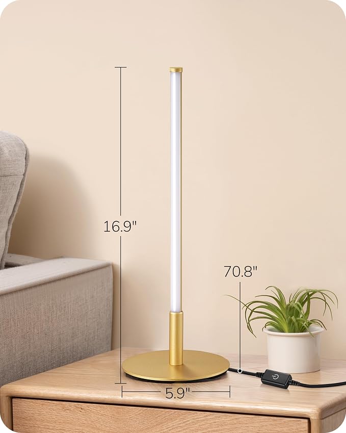 EDISHINE LED Table Lamp, Stepless Dimmable Bedside Lamp - Image 6