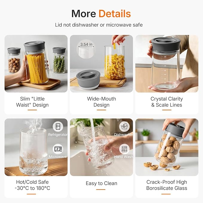Upgraded Rotary Airtight Glass Mason Jar - Image 5