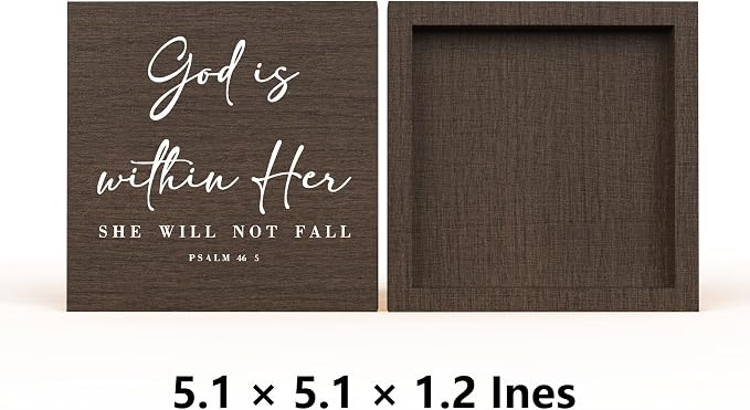 God Is Within Her Bible Verse Artwork Wooden Box Sign Rustic Farmhouse Style - Image 2