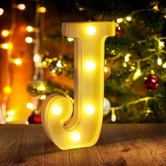 Light Up Letter J, LED Sign Marquee Letters 26 Alphabet by funsky
