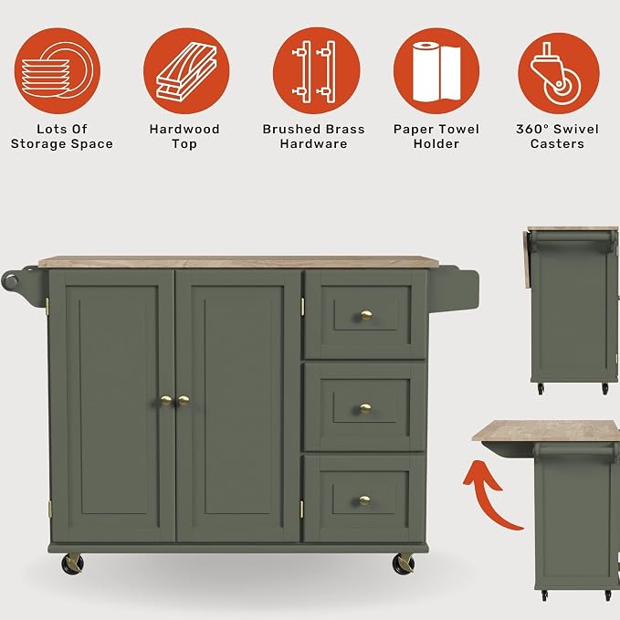 Homestyles Mobile Kitchen Island Cart - Image 5