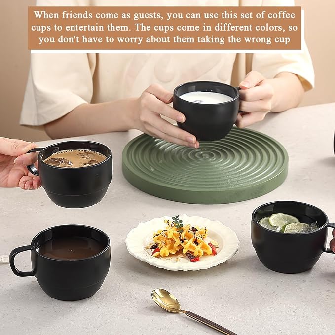 Coffee Mugs Set of 6, Coffee Cups 12oz, Durable Light Weight Plastic Mugs - Image 5