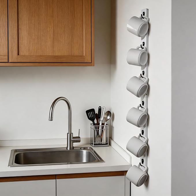 Yohsnor White Wall-Mounted Coffee Cup Holder - Image 6