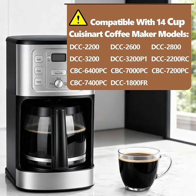 14-Cup Coffee Pot Replacement for Cuisinart Coffee Maker DCC-220, DCC-3200P1 - Image 2