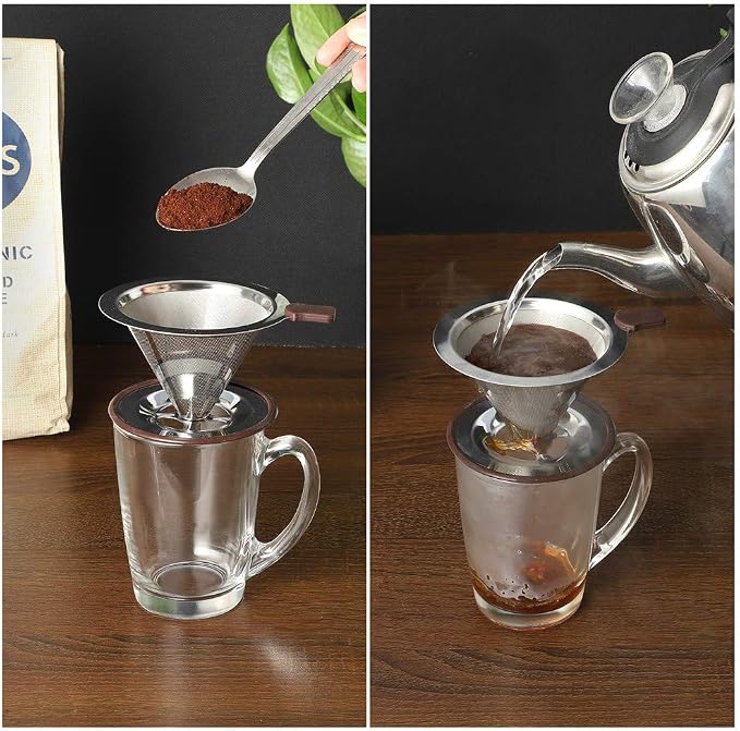 Pour Over Coffee Dripper, Reusable Paperless Coffee Filter, Professional - Image 4