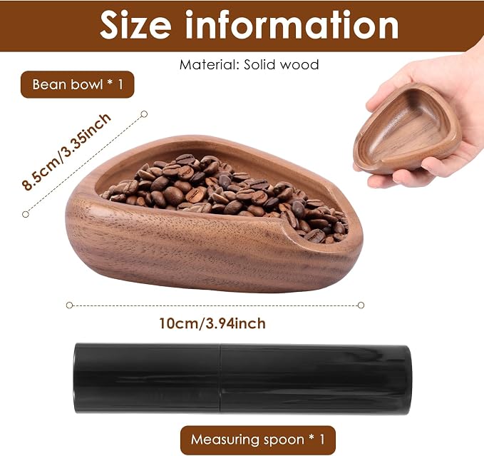 Coffee Dosing Cup with Spray Bottle, Walnut Wood Espresso Accessories Kit - Image 2