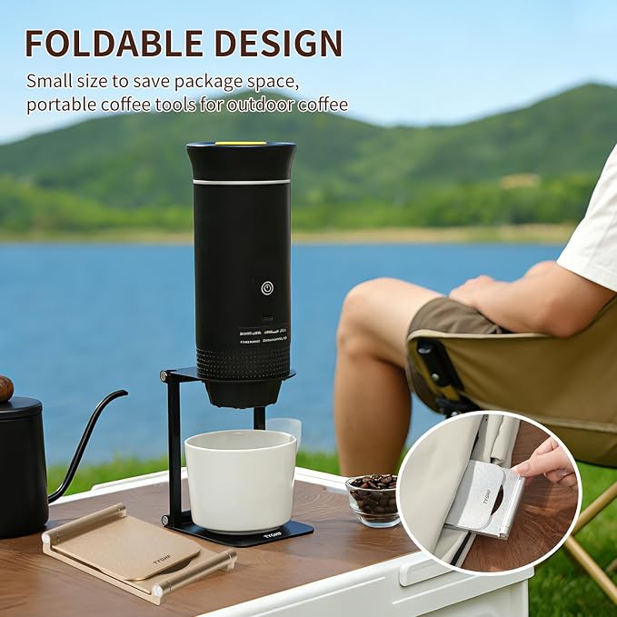 Pour Over Coffee Maker Stand, Foldable Portable Electric Espresso Machine Stand - Image 9