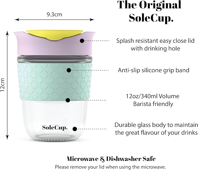 Reusable Strengthened Glass Travel Cup - Image 2
