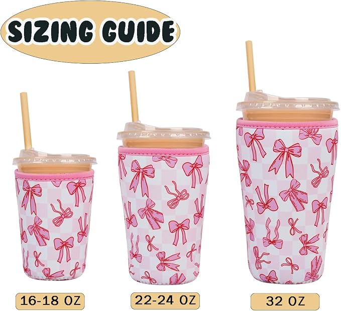 Reusable Insulated Neoprene Iced Coffee Cup Sleeve, Durable Drink Sleeve - Image 6