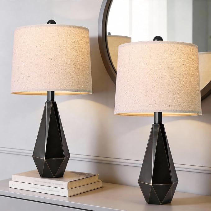 PoKat Table Lamps Set of 2 for Bedroom, 23.5'' High Farmhouse Nightstand Lamps - Image 7
