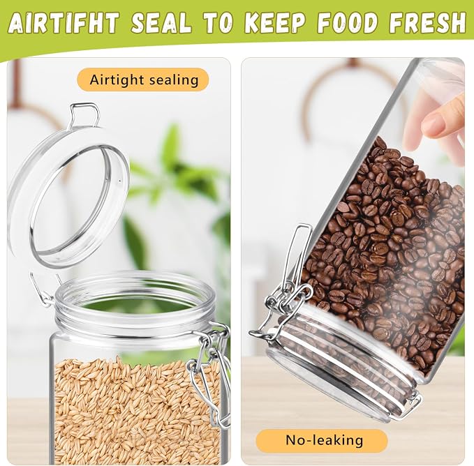 3 Pcs Plastic Sealed Storage Jars Empty Clear Food Storage Container - Image 4