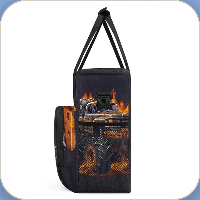 Fiery Monster Car Coffee Maker Carring Bag, Large Insulated Storage Organizer - Image 4