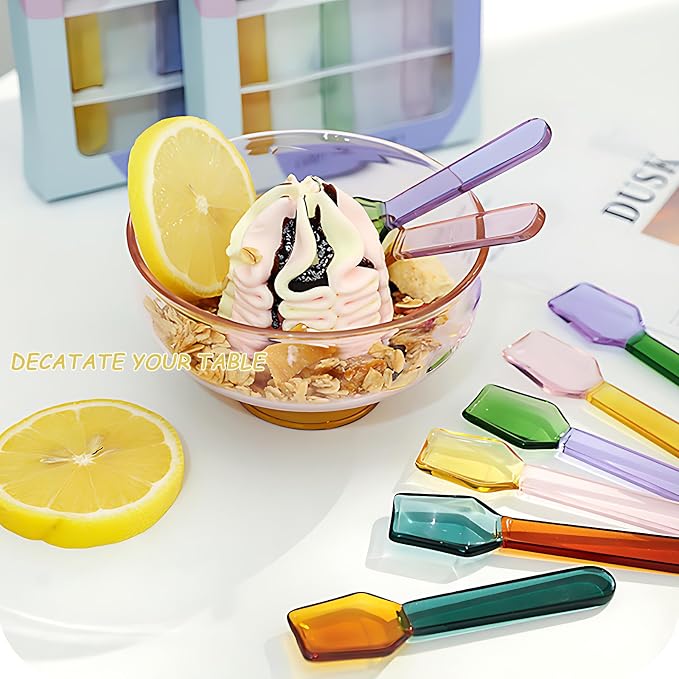 Coffee Spoon Glass Tasting Spoon 3.6 Inches Stirring Mixing Teaspoon Ice Cream - Image 8