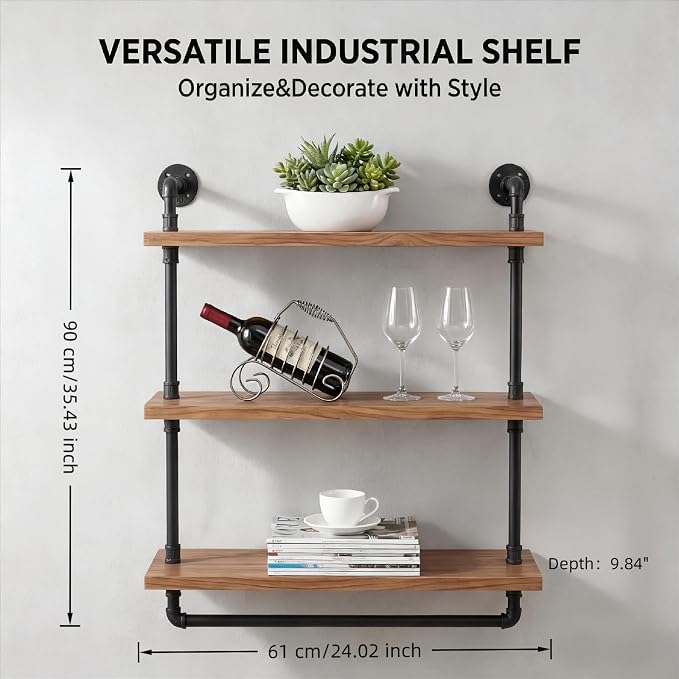 Industrial Wall Mounted Iron Floating Pipe - Image 3