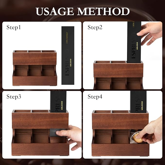 Wood Pod Dispenser Designed for Nespresso Vertuo Capsules, Freestanding - Image 6