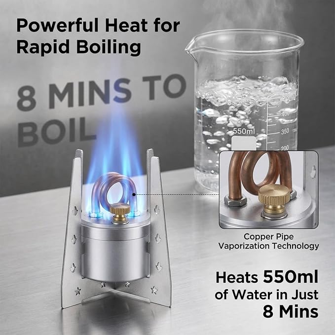 High-Power Mini Alcohol Stove Spirit Burner, Portable Aluminum Camping - Image 4