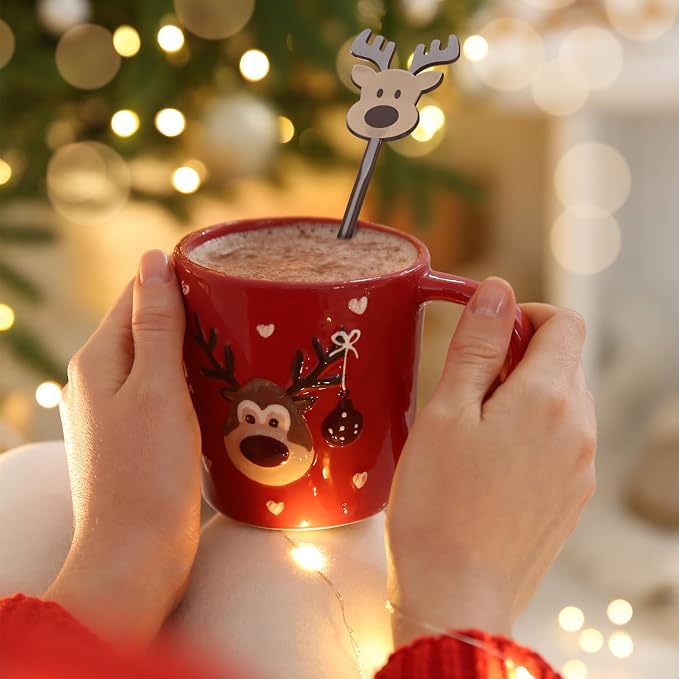 SiliFine 30 Pcs Winter Drink Stirrers Xmas Stir Stick Holiday Coffee Swizzle - Image 4