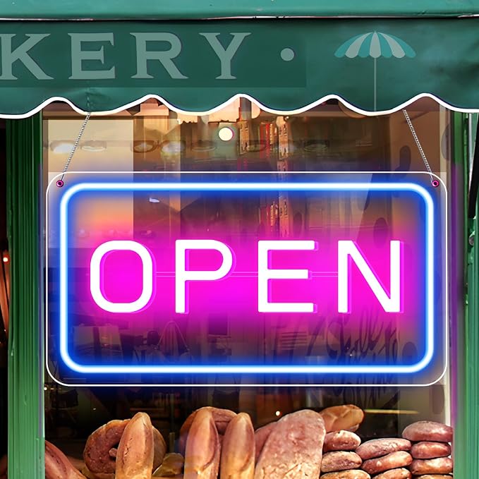 Open Signs for Business, Ultra Bright and Eye-catching Electric Light Up Sign by ROLANCHE