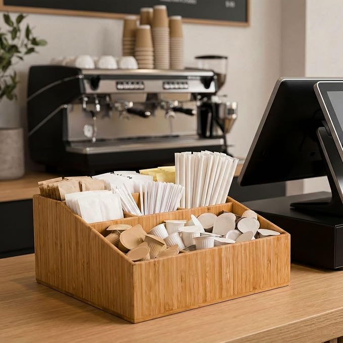 Restaurantware-11.75 x 5.5 Inch Coffee Condiment Organizer, 1 Square Creamer - Image 3