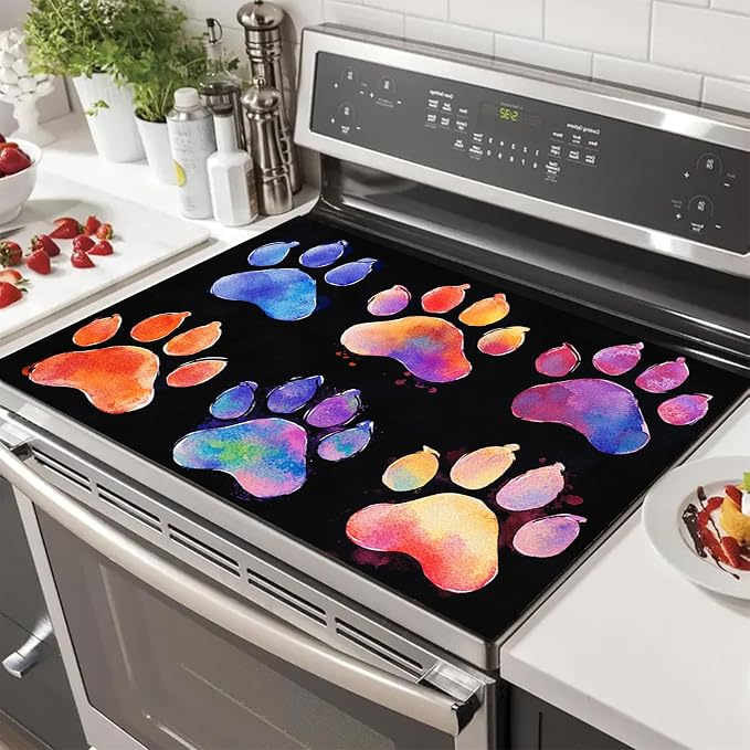 HOMETITUTE Stove Top Covers for Electric Stove 28x20 Inch Heat Resistant Glass by HOMETITUTE