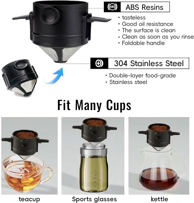 KOKKOYA Foldable Camping Cups Mugs Camping Pot Cookware 304-Food-Grade Outdoor - Image 3
