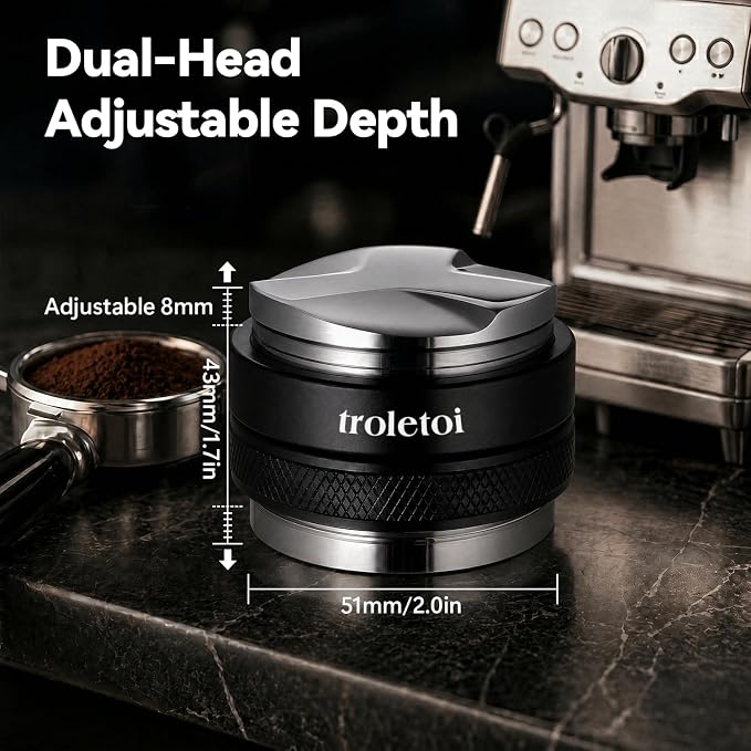 51mm Espresso Accessories Kit – Coffee Distributor & Tamper Leveler, WDT Tool - Image 5