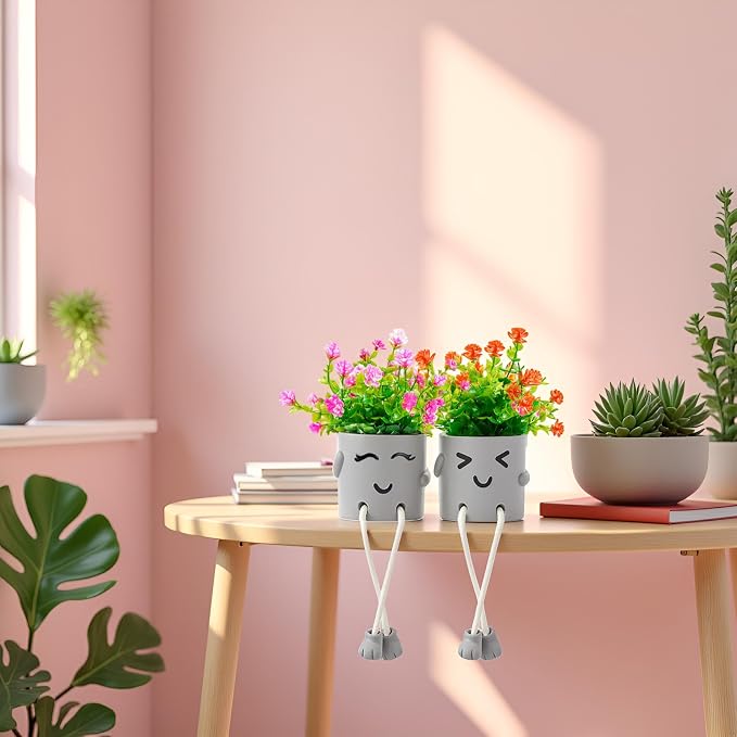 2 Packs Cute Fake Plants, Artificial Potted Plants - Image 6