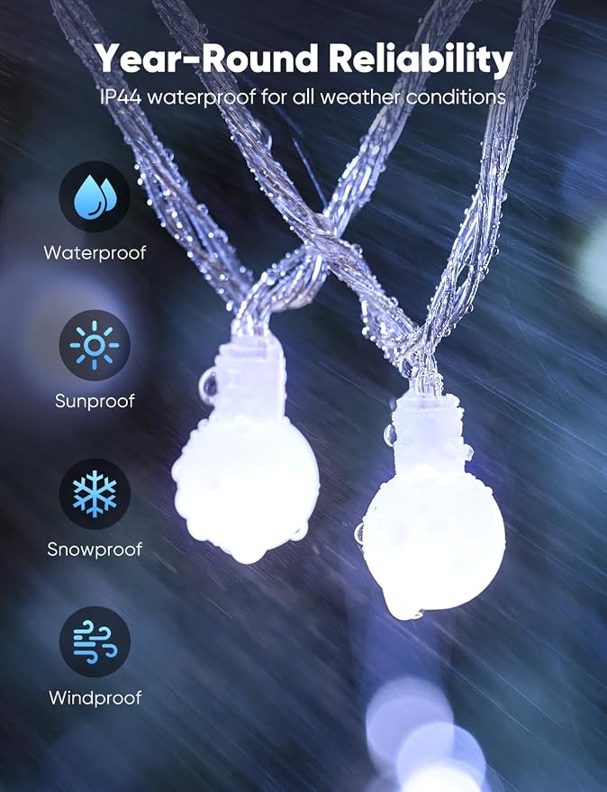 Minetom 33 Feet 100 Led Globe Ball String Lights, Fairy String Lights Plug in - Image 4