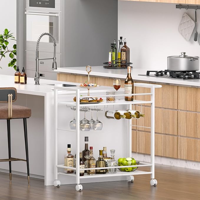 Joaxswe Bar Cart, Home Bar Serving Cart - Image 7
