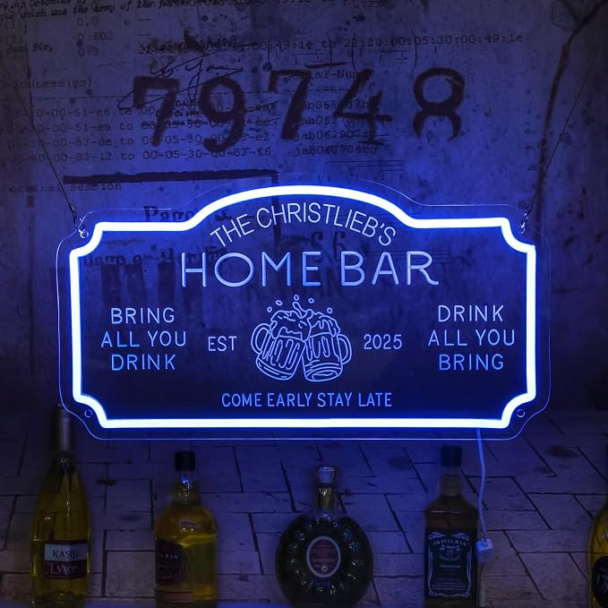 Custom Home Bar Neon Sign Dimmable Open LED Neon Light Wall Decor Beer Whiskey - Image 3