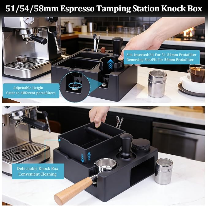 28PCS 51mm Espresso Accessories Kit, Espresso Knock Box and Tamping Station - Image 2