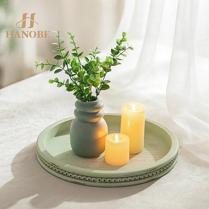 Hanobe Sage Green Tray Decor: Round Decorative Tray - Image 5