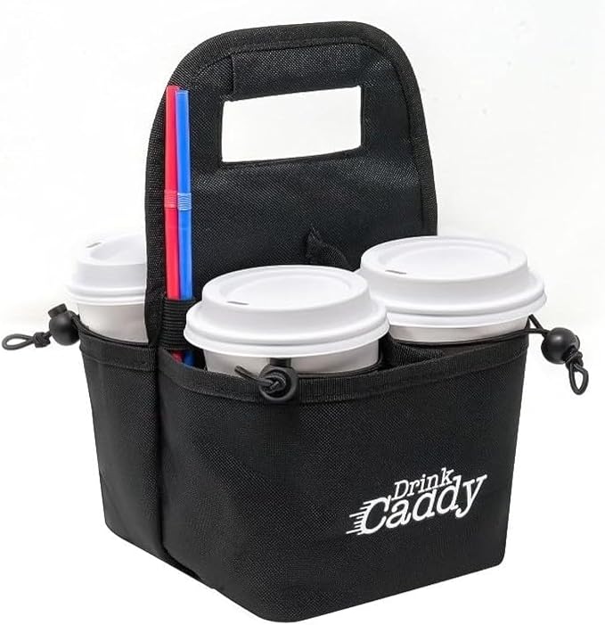 Drink Caddy Portable Drink Carrier and Reusable Coffee Cup Holder by CaddyMesa
