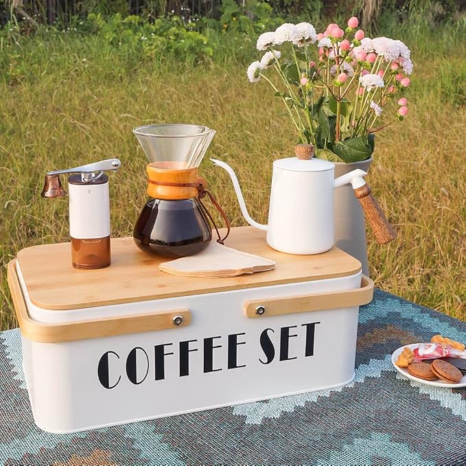 SOTECH Pour Over Coffee Maker Set Pour Over Coffee Dripper Manual Coffee Mill - Image 8