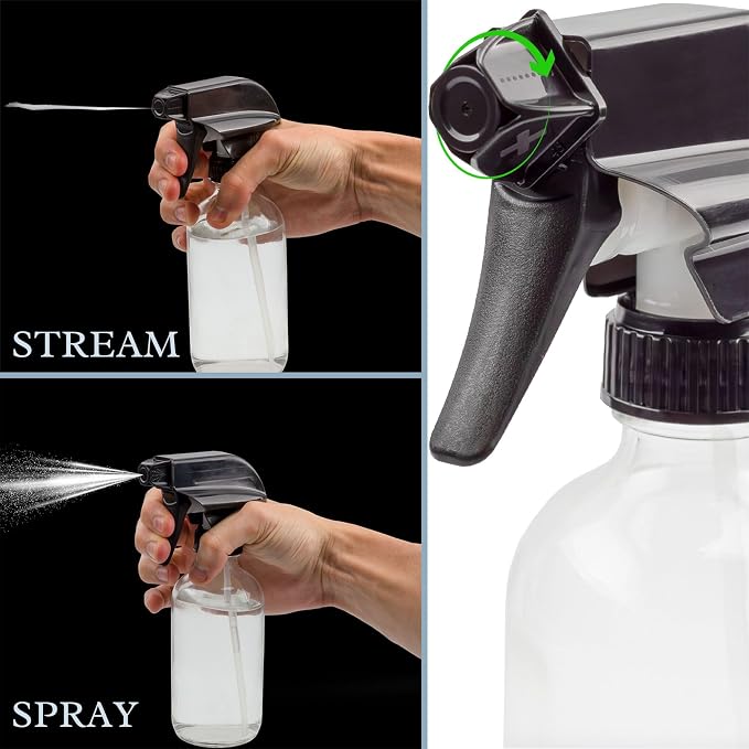 Cornucopia Brands 8-Ounce Clear Glass Spray Bottles; Boston Round Bottles w/ - Image 5