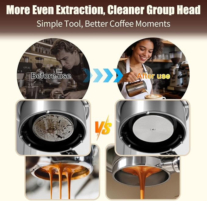 51mm Puck Screen 2 Pack, 0.8mm Thickness 150μm Reusable Espresso Puck Screen - Image 4