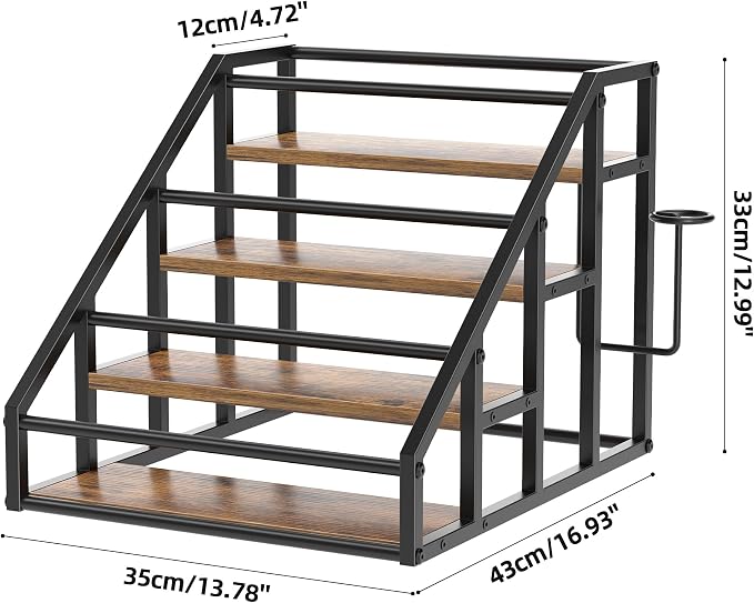 Coffee Syrup Rack Organizer, 4 Tier Countertop Storage Shelves, Kitchen Storage - Image 3