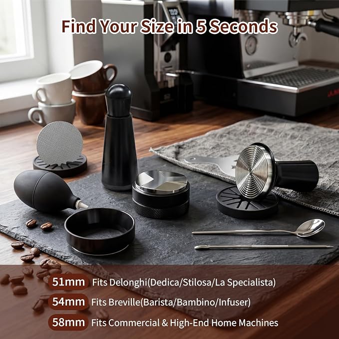12PCS Espresso Accessories Kit: 58mm Espresso Tamper, Coffee Distributor - Image 2