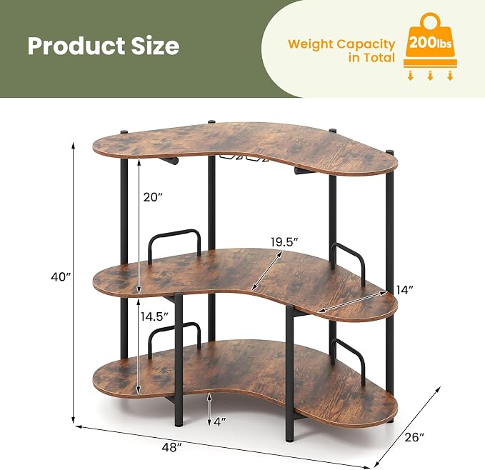 HOMGX Home Bar Table, Wine Bar Cabinet - Image 3