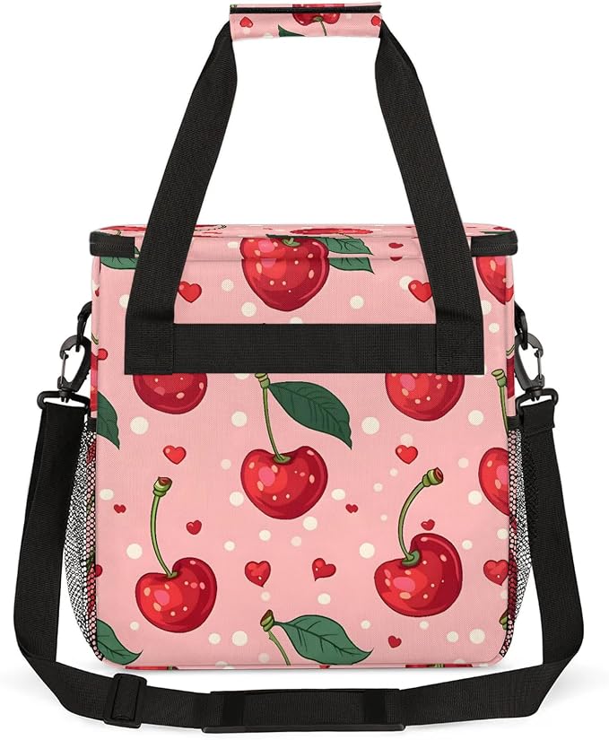 Cherry Coffee Maker Carring Bag, Large Insulated Storage Organizer Case Tote - Image 5