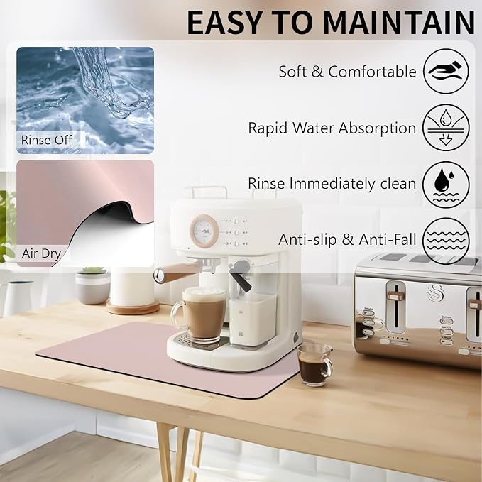 Coffee Bar Mat for Countertop, Kitchen Counter Mat Fits Under Coffee Maker or - Image 2