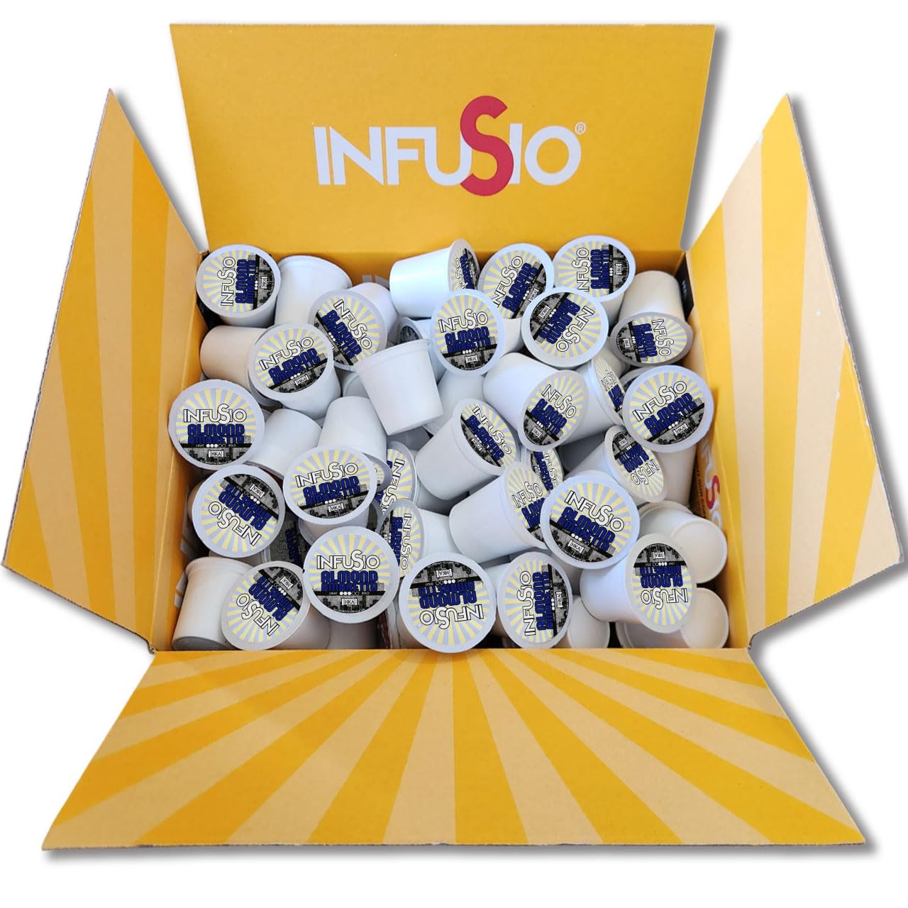 InfuSio Almond Amaretto Coffee pods, Single Serve Flavored Coffee Pods for Keurig K Cups Brewers - Premium Roasted 96 count