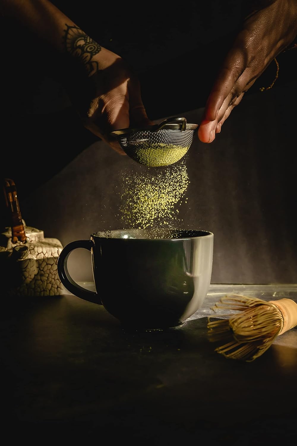 Ancient Roots Turmeric Matcha Mix - With Cinnamon, Ginger, and Black Pepper - All-Natural, Low-Calorie, Powdered Tea Mix, Sugar-Free 3.5 oz. Turmeric (33 servings)