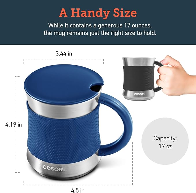 Cosori Coffee Mug with Lids Set of 2, Stainless Steel Cups with Heat-resistant - Image 5
